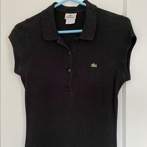 Vintage Lacoste Black Sleeveless Polo Tennis Dress Small Athletic